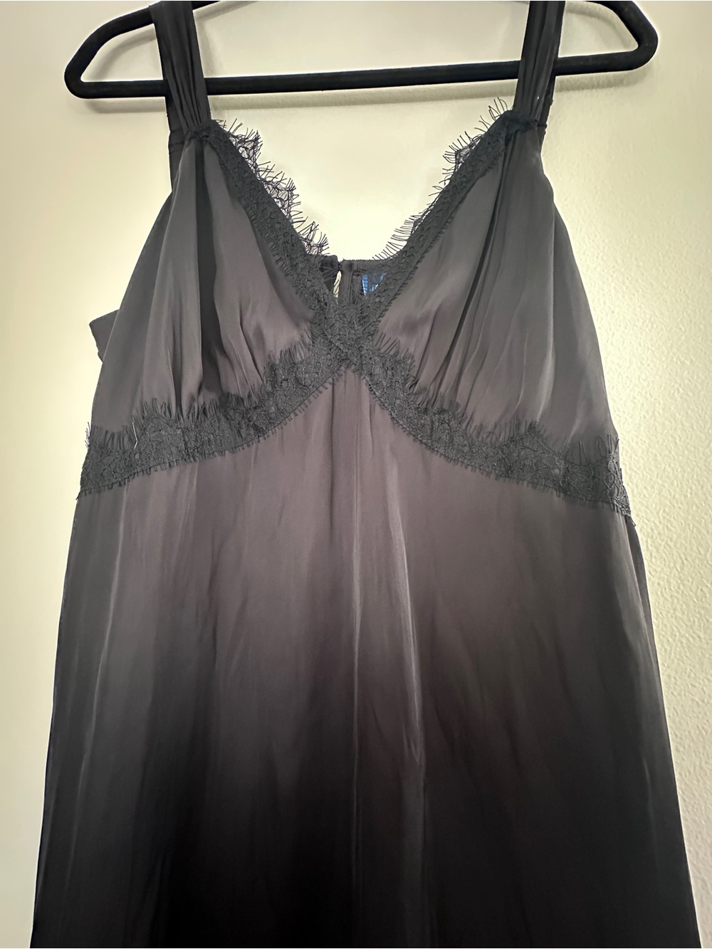 Black Lace-Trim Slip Dress - Picture 3 of 4